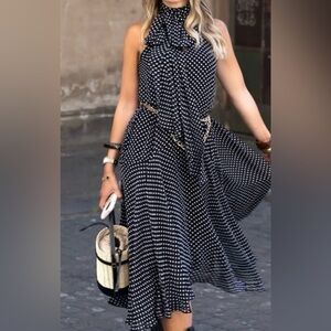 ZARA polka dot halter dress NWT SIZE S